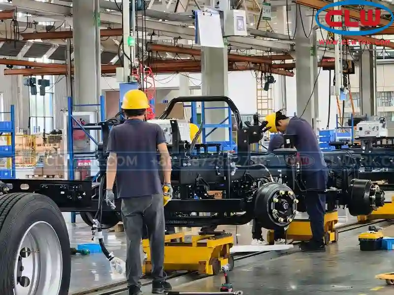 Truck chassis assembly line